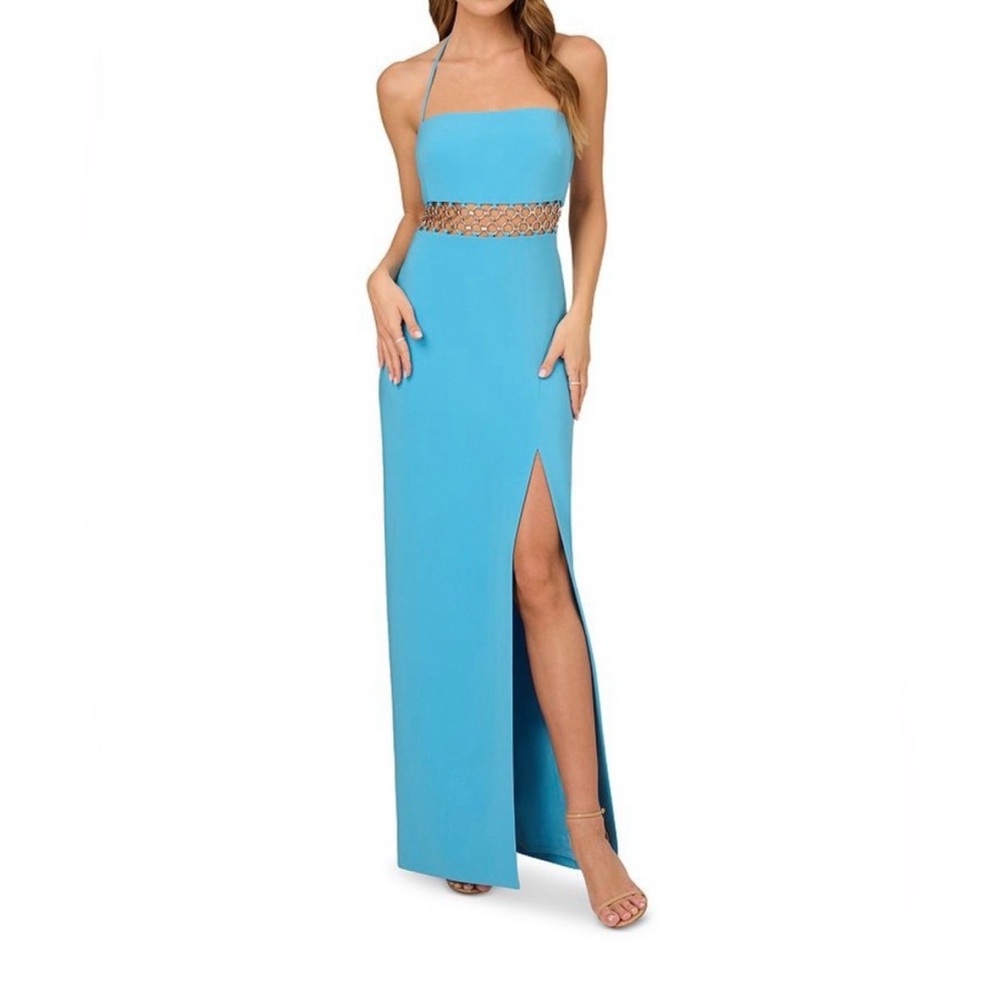 Chic Blue Strapless Maxi Dress